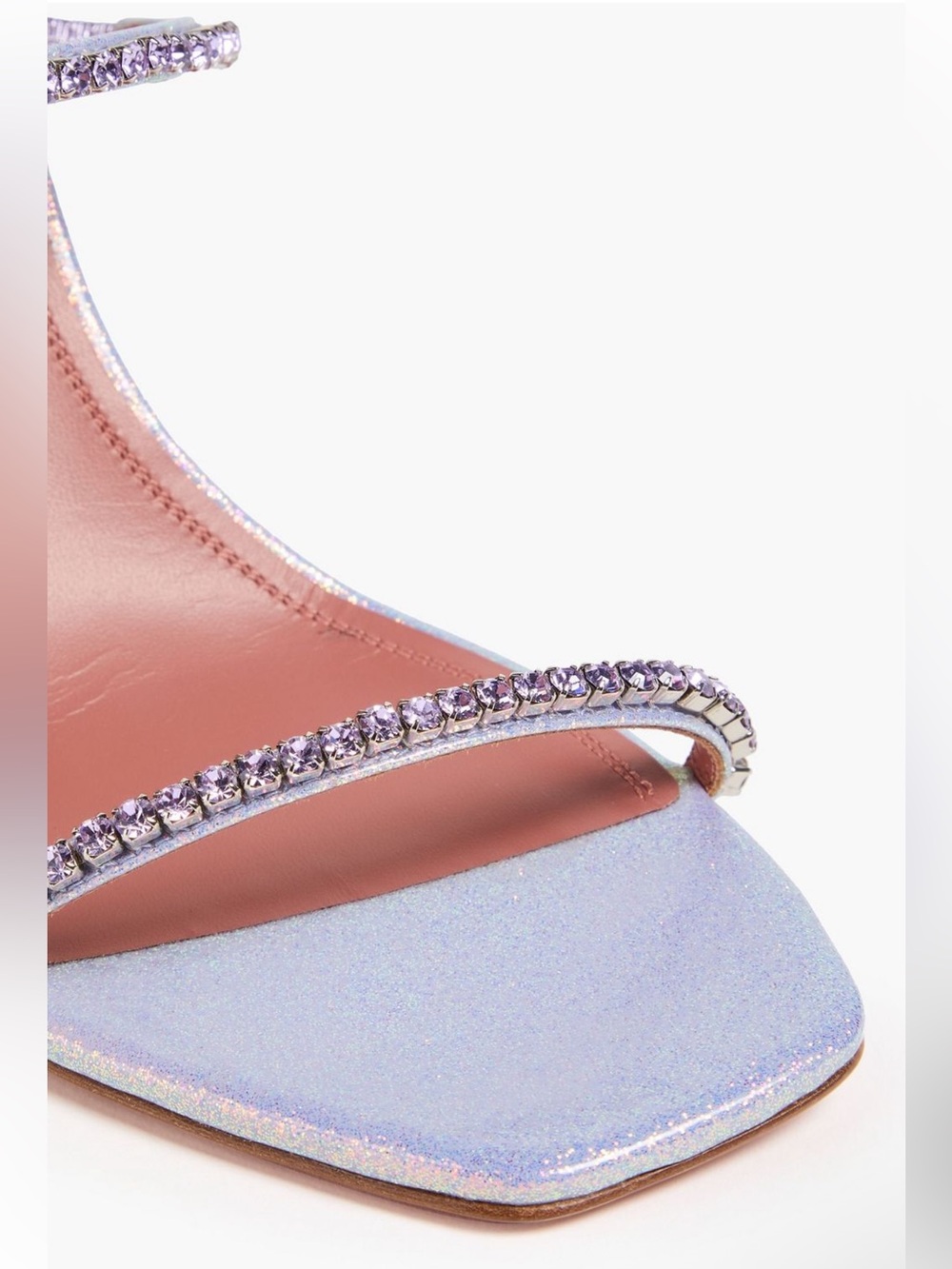 NWT Amina Muaddi Lilac Crystal-Embellished Slide Sandal Authentic - Picture 3 of 8